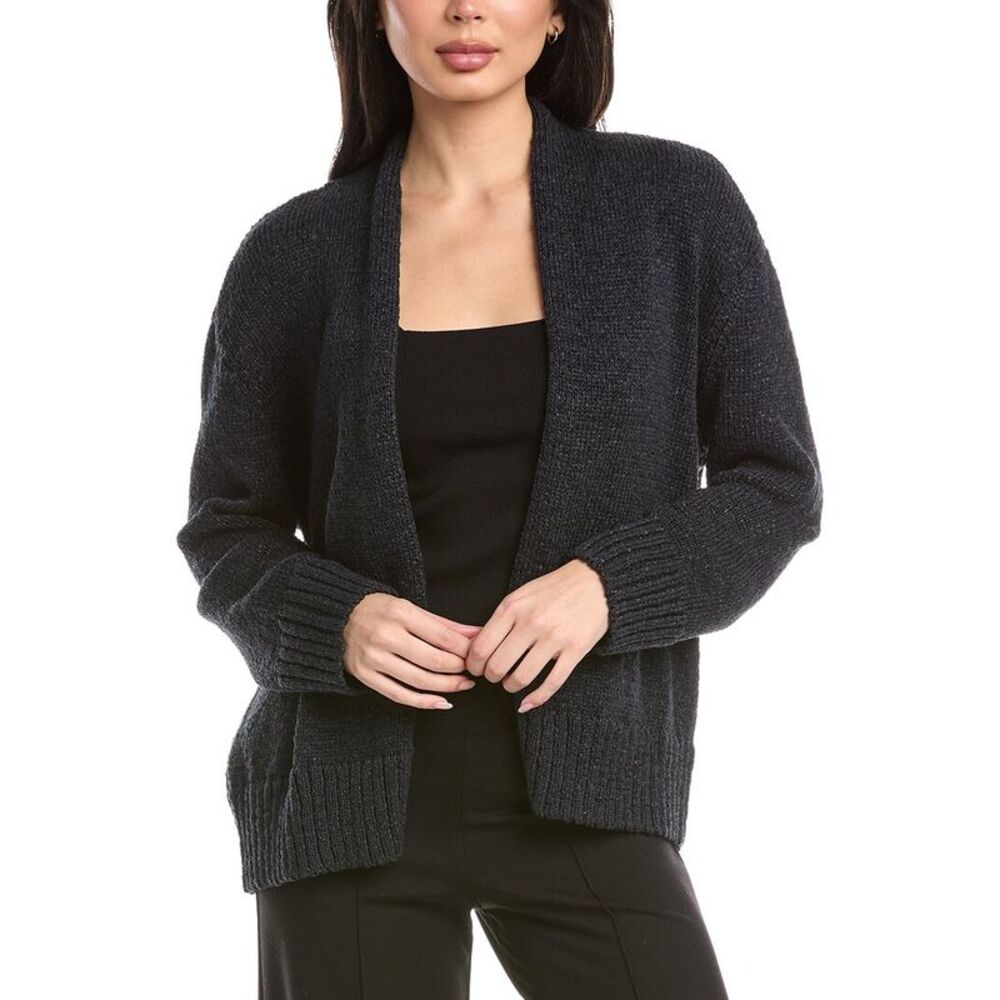 St. John Womens  Relaxed Shawl Collar Cardigan, Navy